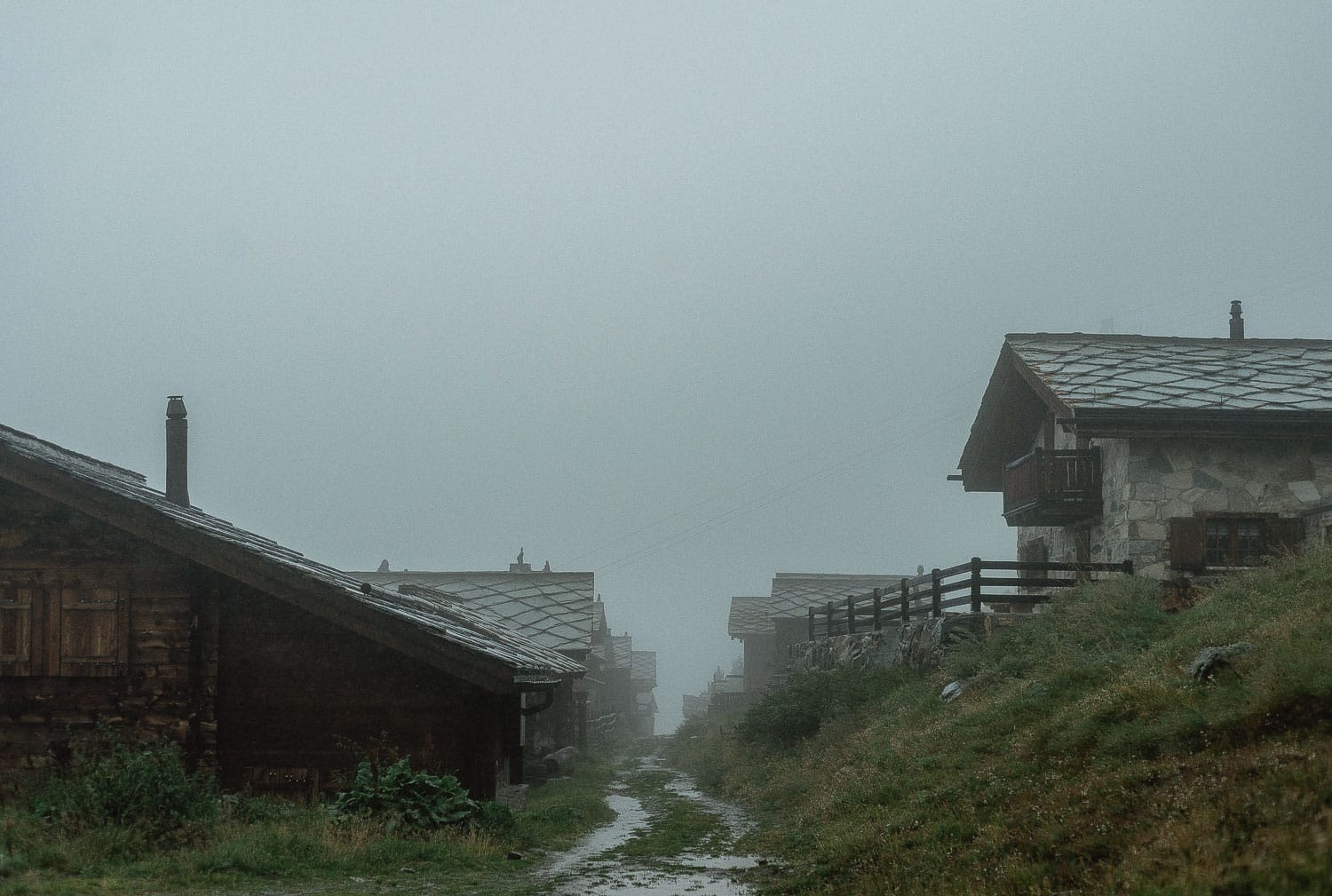 Chalets in the Swiss mountains