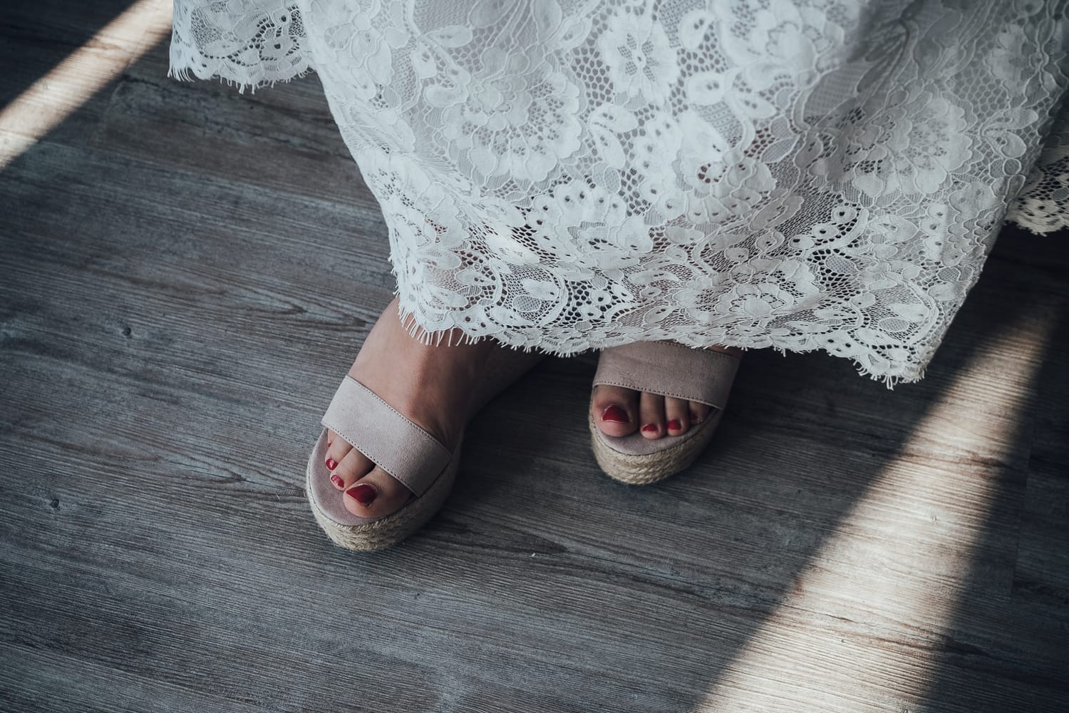 bride in her shoes